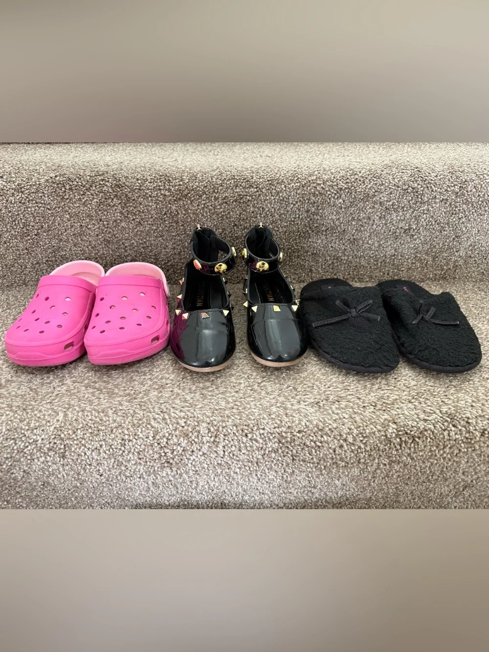 Girls Size 11c Shoes Slippers Bundle Black Pink